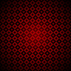 Playing cards signs red and black casino checkered background.