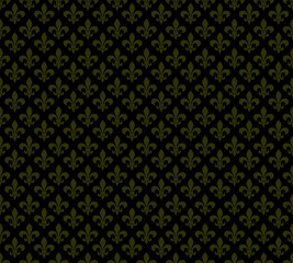 Fleur de lis dark seamless pattern background