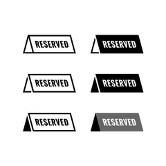 Reserved table icon. Black and white color variations. - 107540930
