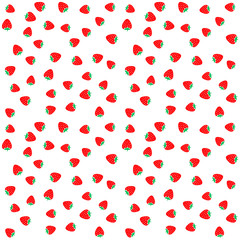 Strawberry berries on a white seamless pattern background. 2x2 t