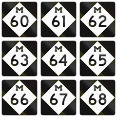 Collection of Michigan Route shields used in the United States