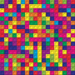 Colorful square bricks mosaic seamless pattern background textur