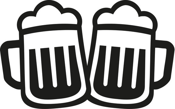 Beer mugs icon toasting