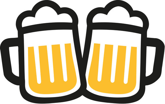 Beer mugs icons cheers