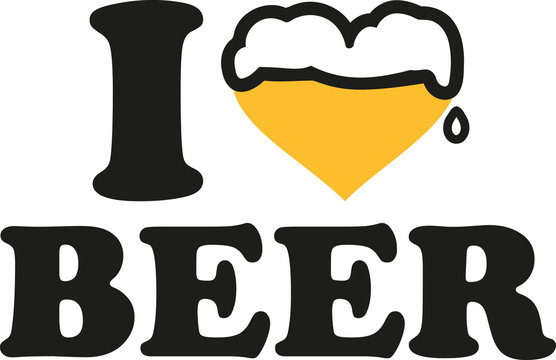 I love beer with beer heart