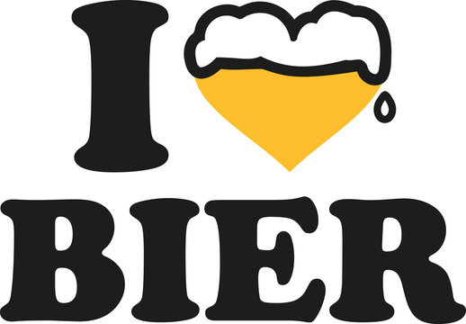 I love beer with beer heart german