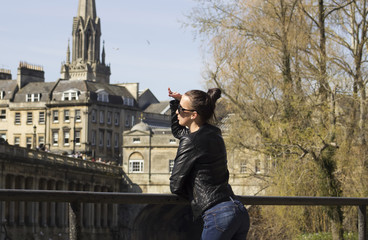 Fototapeta na wymiar young woman enjoying a view