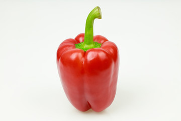 Red bell pepper, on white background.