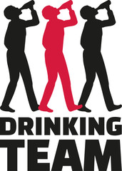 Three drinking men team