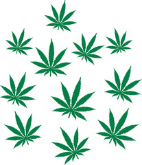 Marijuana pattern hemp leafs