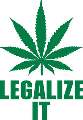 Marijuana leaf with slogan - Legalize it