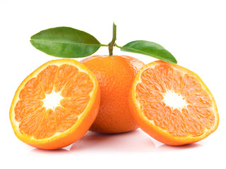 ripe orange fruits isolated on white