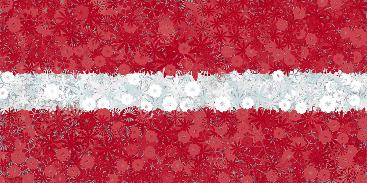 Flag of Latvia with flowers
