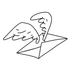 Envelope Mail wings Icon, vector illustration