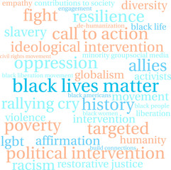 Black Lives Matter Word Cloud on a white background. 