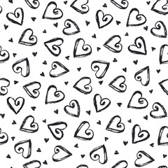 Seamless pattern with hearts
