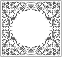 Circle frame with vintage, floral ornament