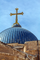 Fototapeta na wymiar Dome of Holy Sepulchre Cathedral, Jerusalem
