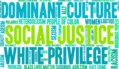 Fototapeta premium Social Justice word cloud on a white background.