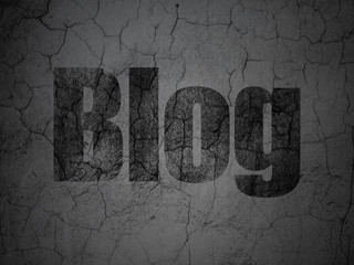 Web development concept: Blog on grunge wall background