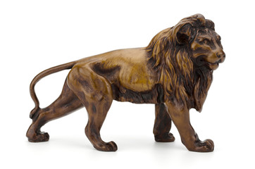 Naklejka premium Lion sculpture isolated on white background clipping path
