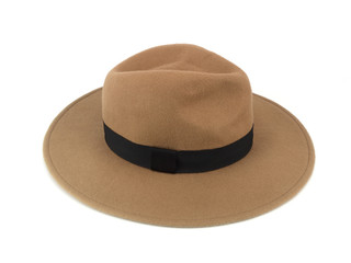 Brown straw hat isolated on white background clipping path