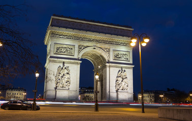 Fototapeta na wymiar The Triumphal Arch, Paris, France.