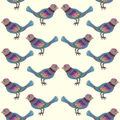 Obraz premium Pastel colorful bird on a light background