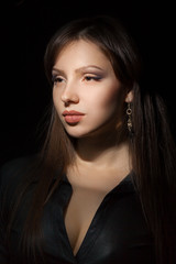 Fototapeta premium Fashion girl in studio