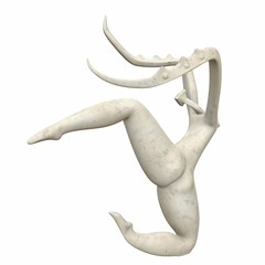 Sculpture Dance Mantis. 3d illustration