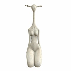 Female giraffe sculpture. 3d illustration