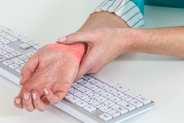 Wrist pain from working with computer,Carpal tunnel syndrome