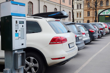 Stockholm, Sweden - March, 16, 2016: cars on a parking in Stockholm, Sweden