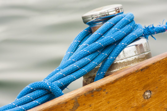 Sailing boat detail - from the capstan rope sailing