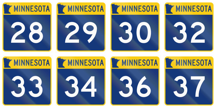 Collection of Minnesota Route shields used in the United States