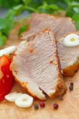 Baked meat and vegetables