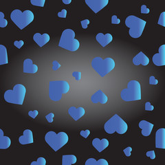 Fototapeta na wymiar Seamless texture from blue hearts