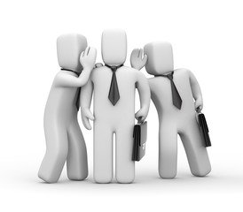 Businessman spying on other business people