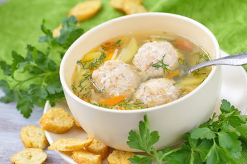 Soup with meatballs