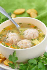 Soup with meatballs