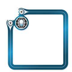 Blue frame for your text and globe symbol and bulb symbol