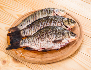 raw fish on a chopping board