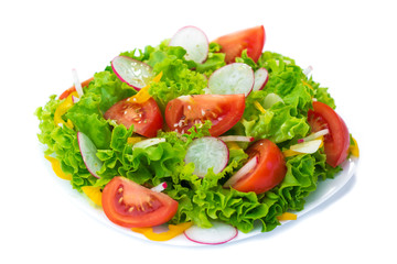 Salad isolated on white background