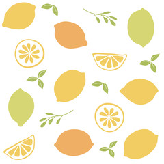Seamless vector pattern with citrus fruit clices
