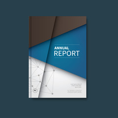 business annual graphic / vector booklet, brochure in elegant blue and brown