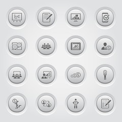 Business Coaching Icon Set. Online Learning.