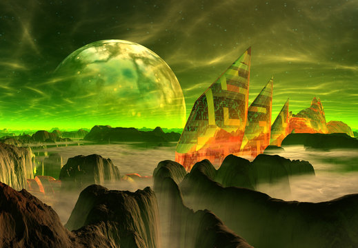  3d Rendered Fantasy Alien Planet - Illustration