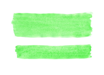 Wide and narrow green band painted with gouache