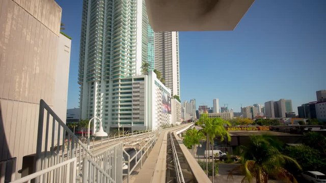 summer day miami downtown metro ride 4k time lapse florida usa
