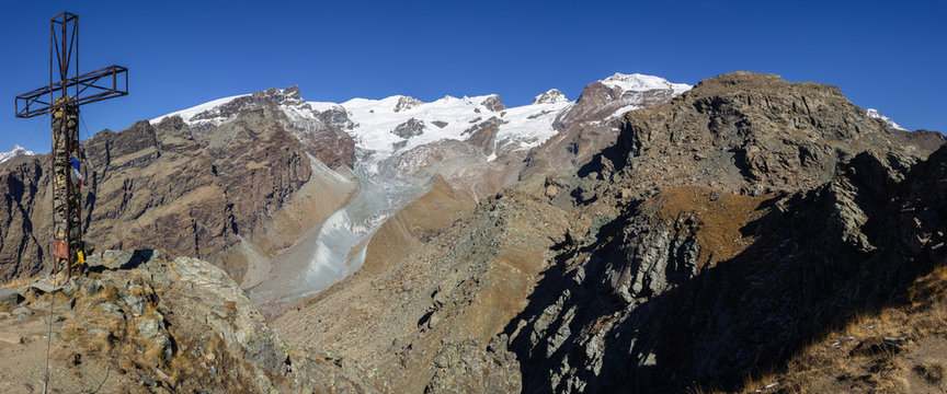 Landscape from Resy peak, Monte Rosa Group, Aosta, Italy